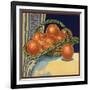 Oranges in Basket - Citrus Crate Label-Lantern Press-Framed Art Print