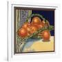 Oranges in Basket - Citrus Crate Label-Lantern Press-Framed Art Print