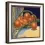 Oranges in Basket - Citrus Crate Label-Lantern Press-Framed Art Print