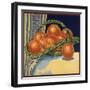 Oranges in Basket - Citrus Crate Label-Lantern Press-Framed Art Print