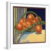 Oranges in Basket - Citrus Crate Label-Lantern Press-Framed Art Print