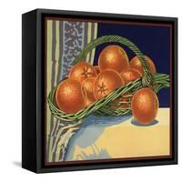 Oranges in Basket - Citrus Crate Label-Lantern Press-Framed Stretched Canvas