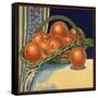 Oranges in Basket - Citrus Crate Label-Lantern Press-Framed Stretched Canvas