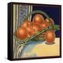 Oranges in Basket - Citrus Crate Label-Lantern Press-Framed Stretched Canvas