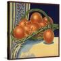 Oranges in Basket - Citrus Crate Label-Lantern Press-Stretched Canvas