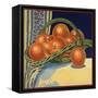 Oranges in Basket - Citrus Crate Label-Lantern Press-Framed Stretched Canvas