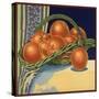 Oranges in Basket - Citrus Crate Label-Lantern Press-Stretched Canvas