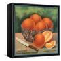 Oranges in Bowl - Alhambra, California - Citrus Crate Label-Lantern Press-Framed Stretched Canvas