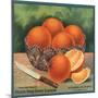 Oranges in Bowl - Alhambra, California - Citrus Crate Label-Lantern Press-Mounted Art Print