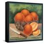 Oranges in Bowl - Alhambra, California - Citrus Crate Label-Lantern Press-Framed Stretched Canvas
