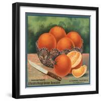 Oranges in Bowl - Alhambra, California - Citrus Crate Label-Lantern Press-Framed Art Print