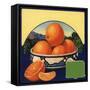 Oranges in Bowl - Citrus Crate Label-Lantern Press-Framed Stretched Canvas