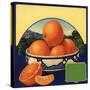 Oranges in Bowl - Citrus Crate Label-Lantern Press-Stretched Canvas