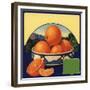 Oranges in Bowl - Citrus Crate Label-Lantern Press-Framed Premium Giclee Print