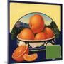 Oranges in Bowl - Citrus Crate Label-Lantern Press-Mounted Premium Giclee Print