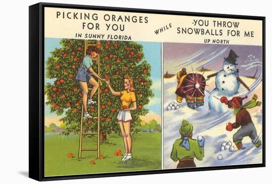 Oranges Versus Snowballs-null-Framed Stretched Canvas