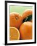 Oranges with Leaves Close Up-Leigh Beisch-Framed Photographic Print