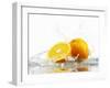 Oranges with Splashing Water-Michael L?ffler-Framed Photographic Print