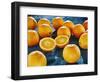 Oranges, Wood, Board, Blue, Harvest, Fruit, Citrus Fruits-Axel Killian-Framed Photographic Print