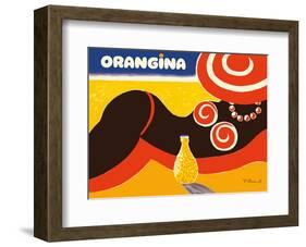 Orangina Sparkling Soda - Beach Bikini Ad-Bernard Villemot-Framed Art Print