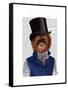 Orangutan in Top Hat-Fab Funky-Framed Stretched Canvas