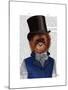 Orangutan in Top Hat-Fab Funky-Mounted Art Print