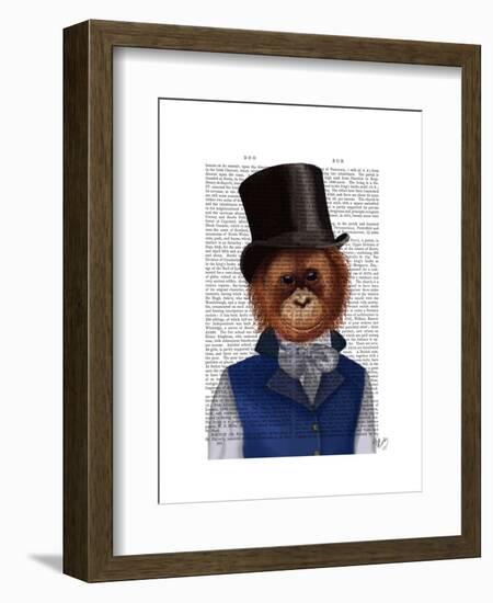 Orangutan in Top Hat-Fab Funky-Framed Art Print