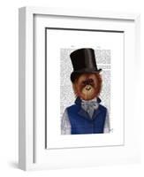 Orangutan in Top Hat-Fab Funky-Framed Art Print