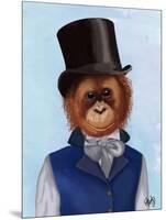 Orangutan in Top Hat-Fab Funky-Mounted Art Print