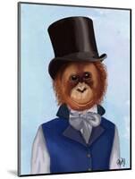 Orangutan in Top Hat-Fab Funky-Mounted Art Print