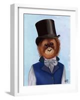 Orangutan in Top Hat-Fab Funky-Framed Art Print