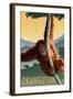 Orangutan - Lithograph Series-Lantern Press-Framed Art Print