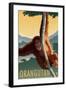 Orangutan - Lithograph Series-Lantern Press-Framed Art Print