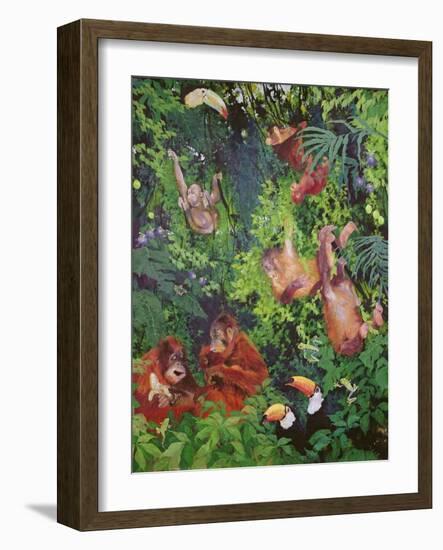 Orangutangs and Toucans, 1998-Odile Kidd-Framed Giclee Print