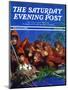 "Orangutans & Bird Nest," Saturday Evening Post Cover, February 17, 1940-Julius Moessel-Mounted Premium Giclee Print