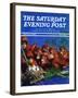 "Orangutans & Bird Nest," Saturday Evening Post Cover, February 17, 1940-Julius Moessel-Framed Giclee Print