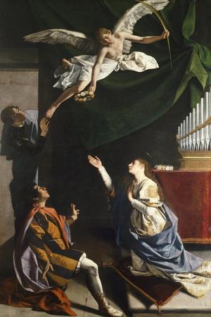 Saints Cecilia, Valerian, and Tiburcio, Circa 1620