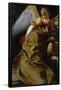 Orazio Lomi de Gentileschi / 'Saint Francis held by an Angel', ca. 1607, Italian School, Oil on...-ORAZIO GENTILESCHI-Framed Poster