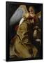Orazio Lomi de Gentileschi / 'Saint Francis held by an Angel', ca. 1607, Italian School, Oil on...-ORAZIO GENTILESCHI-Framed Poster