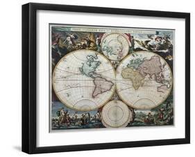 Orbis Terrarum Nova Et Accuratissima Tabula-Nicholas Visscher-Framed Giclee Print