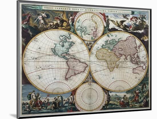 Orbis Terrarum Nova Et Accuratissima Tabula-Nicholas Visscher-Mounted Giclee Print