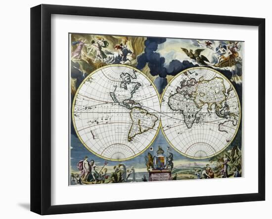 Orbis Terrarum Nova Et Accuritissima Tabula-Johanne A. Loon-Framed Giclee Print