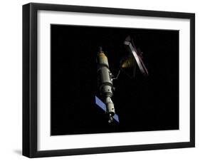 Orbital Maintenance Platform Rendezvous with the James Webb Space Telescope-Stocktrek Images-Framed Art Print