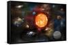 Orbiting Solar System-Trends International-Framed Stretched Canvas