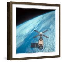 Orbiting Space Laboratory Skylab Aloft Above Earth-null-Framed Photographic Print