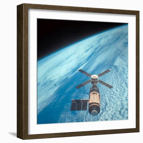 Orbiting Space Laboratory Skylab Aloft Above Earth-null-Framed Photographic Print