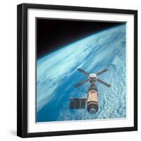 Orbiting Space Laboratory Skylab Aloft Above Earth-null-Framed Photographic Print