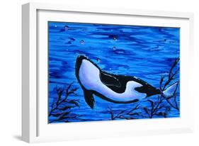 Orca Killer Whale Underwater-Megan Aroon Duncanson-Framed Art Print