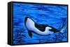 Orca Killer Whale Underwater-Megan Aroon Duncanson-Framed Stretched Canvas