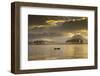 Orca (Orcinus Orca) Swimming in Sea Surrounded by Mountains at Sunset, Iceland, January-Ben Hall-Framed Photographic Print